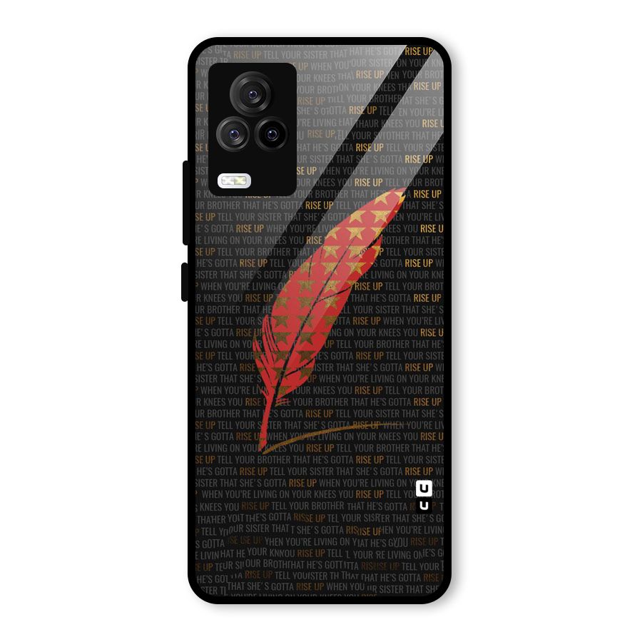 Rise Up Feather Glass Back Case for Vivo iQOO 7 Legend 5G