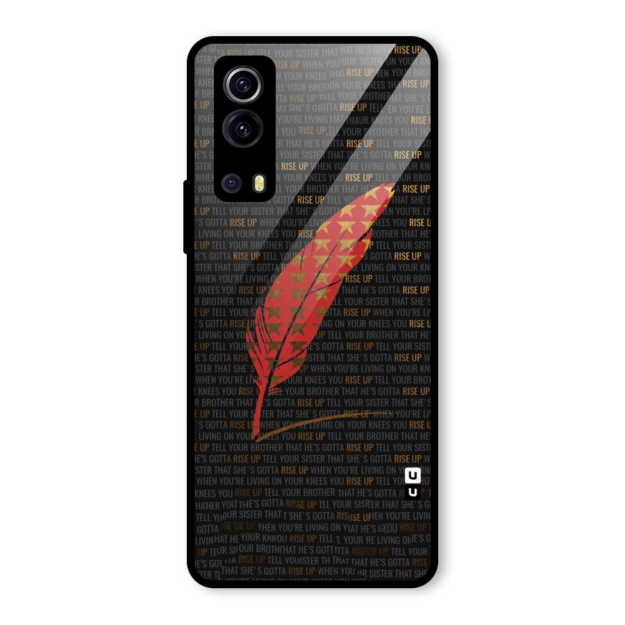 Rise Up Feather Glass Back Case for Vivo iQOO Z3