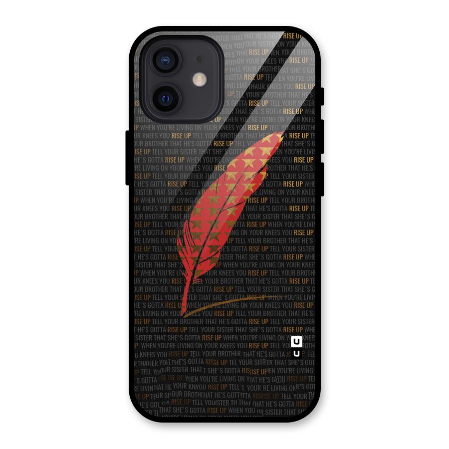 Rise Up Feather Glass Back Case for iPhone 12