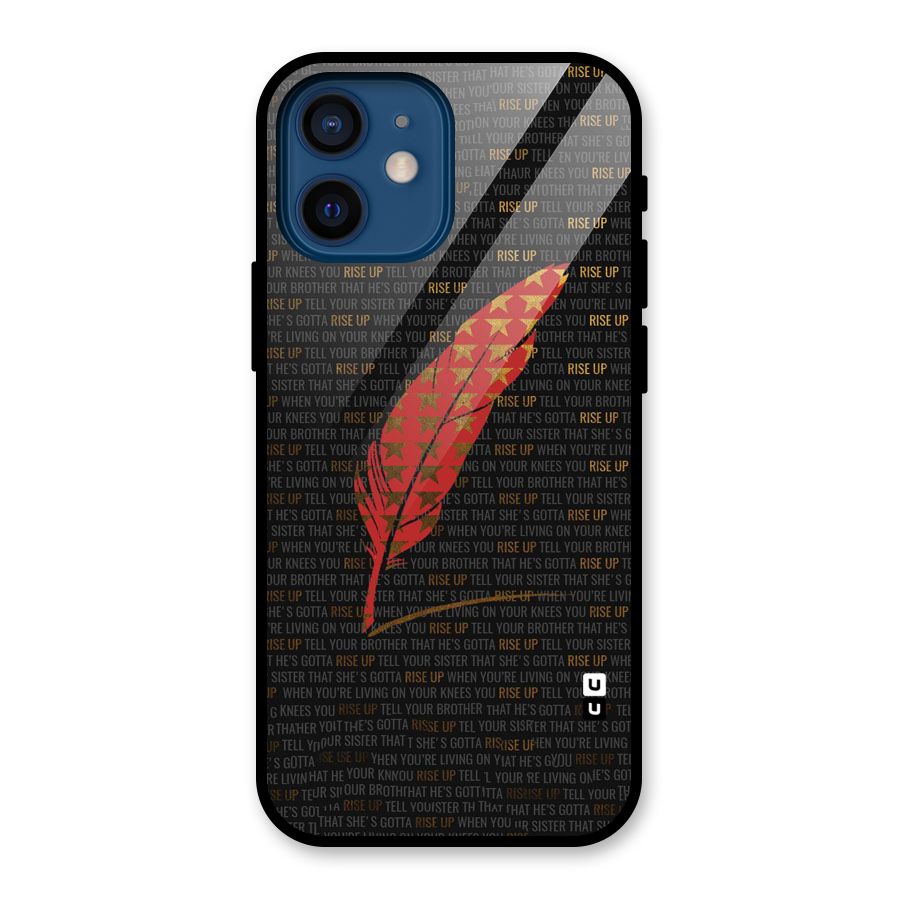 Rise Up Feather Glass Back Case for iPhone 12 Mini