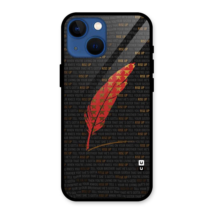 Rise Up Feather Glass Back Case for iPhone 13 Mini
