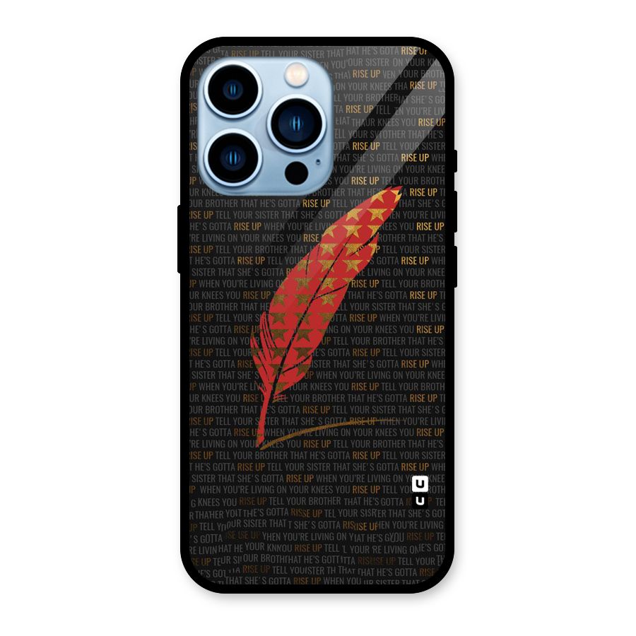 Rise Up Feather Glass Back Case for iPhone 13 Pro