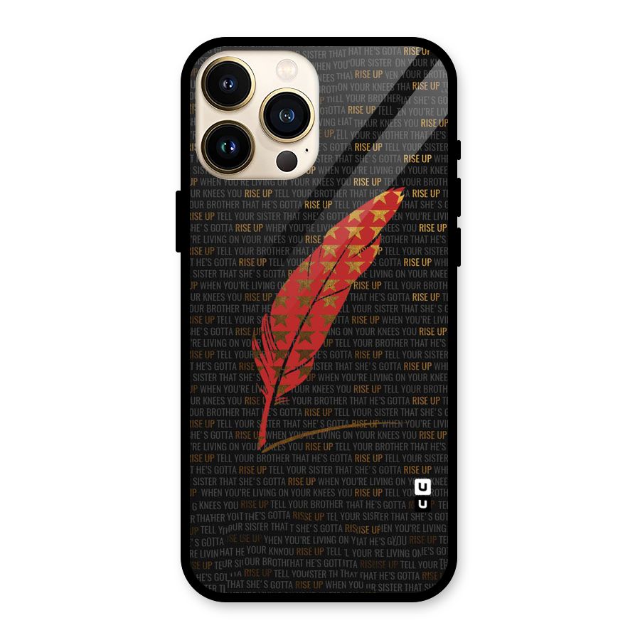 Rise Up Feather Glass Back Case for iPhone 13 Pro Max