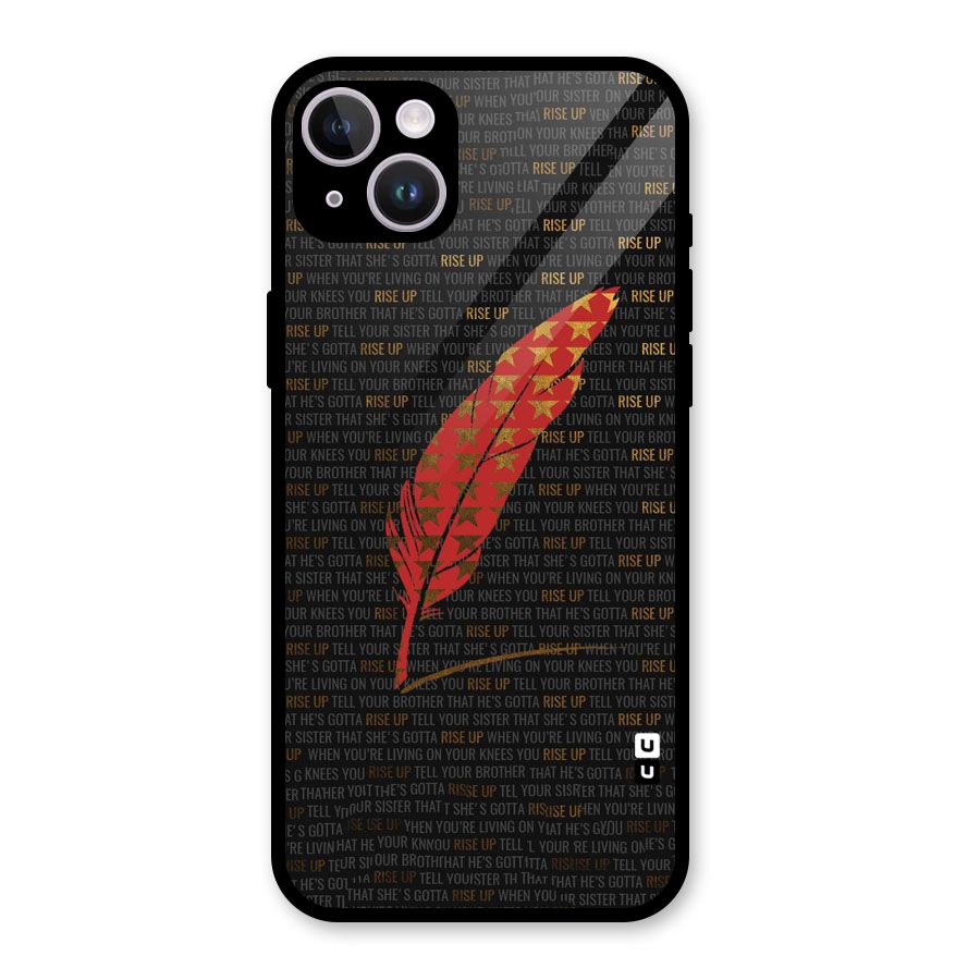 Rise Up Feather Glass Back Case for iPhone 14 Plus