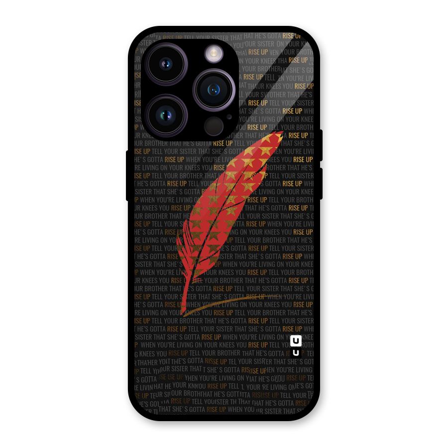 Rise Up Feather Glass Back Case for iPhone 14 Pro