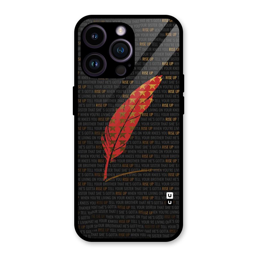 Rise Up Feather Glass Back Case for iPhone 14 Pro Max
