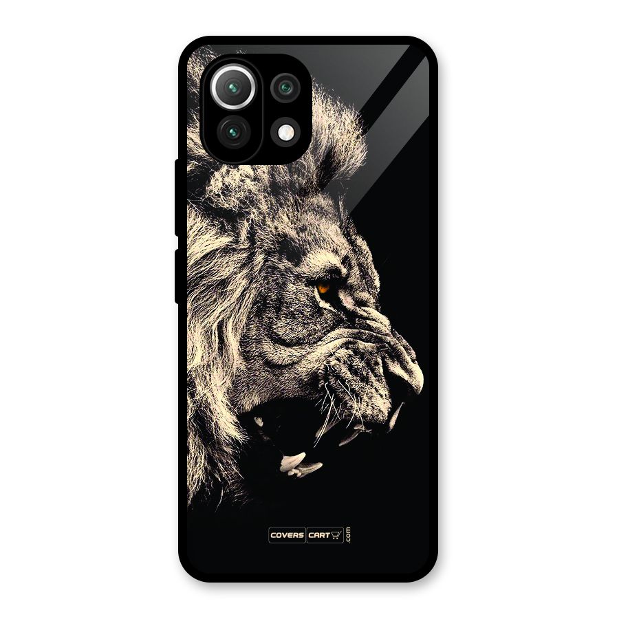 Roaring Lion Glass Back Case for Mi 11 Lite