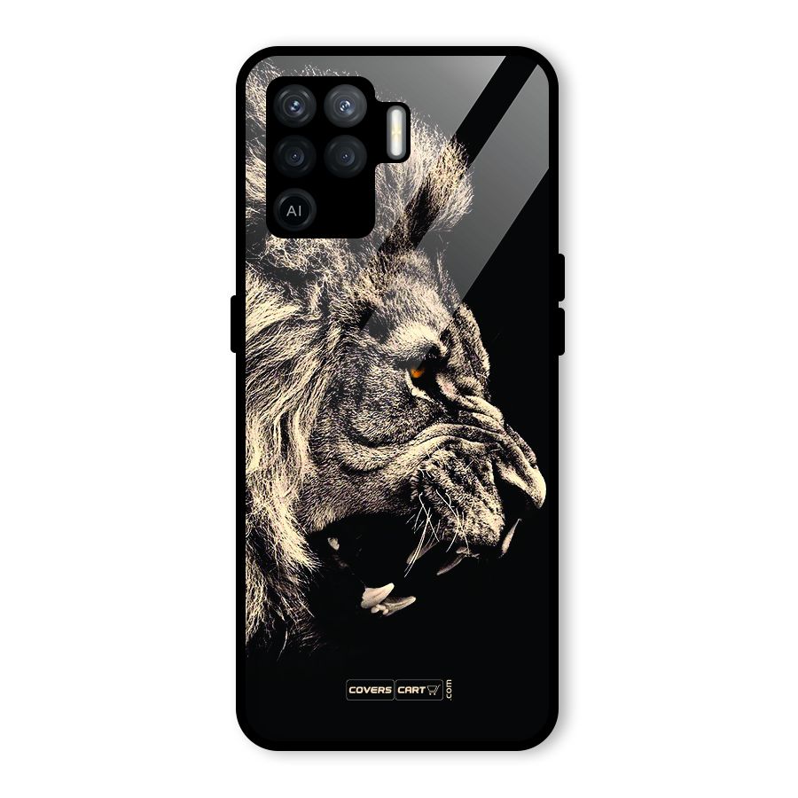 Roaring Lion Glass Back Case for Oppo F19 Pro