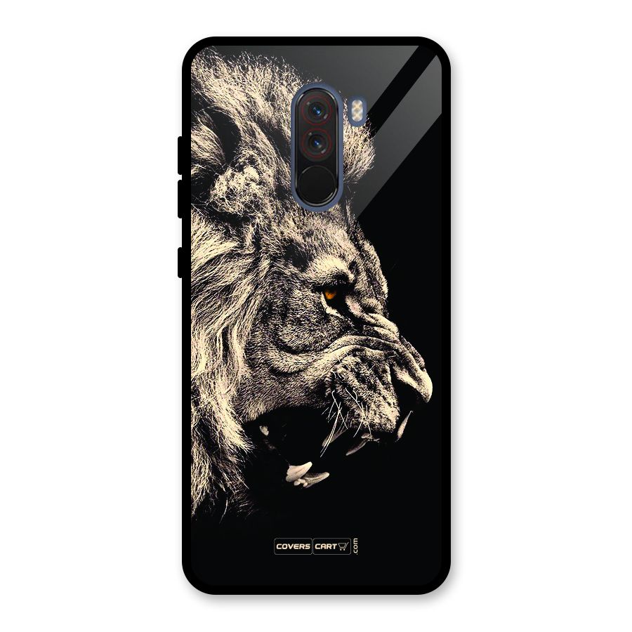 Roaring Lion Glass Back Case for Poco F1