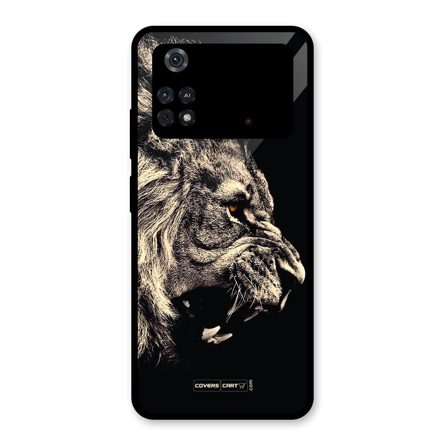 Roaring Lion Glass Back Case for Poco M4 Pro 4G