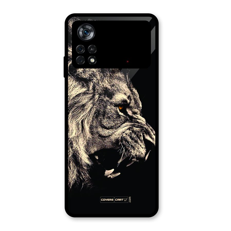 Roaring Lion Glass Back Case for Poco X4 Pro 5G