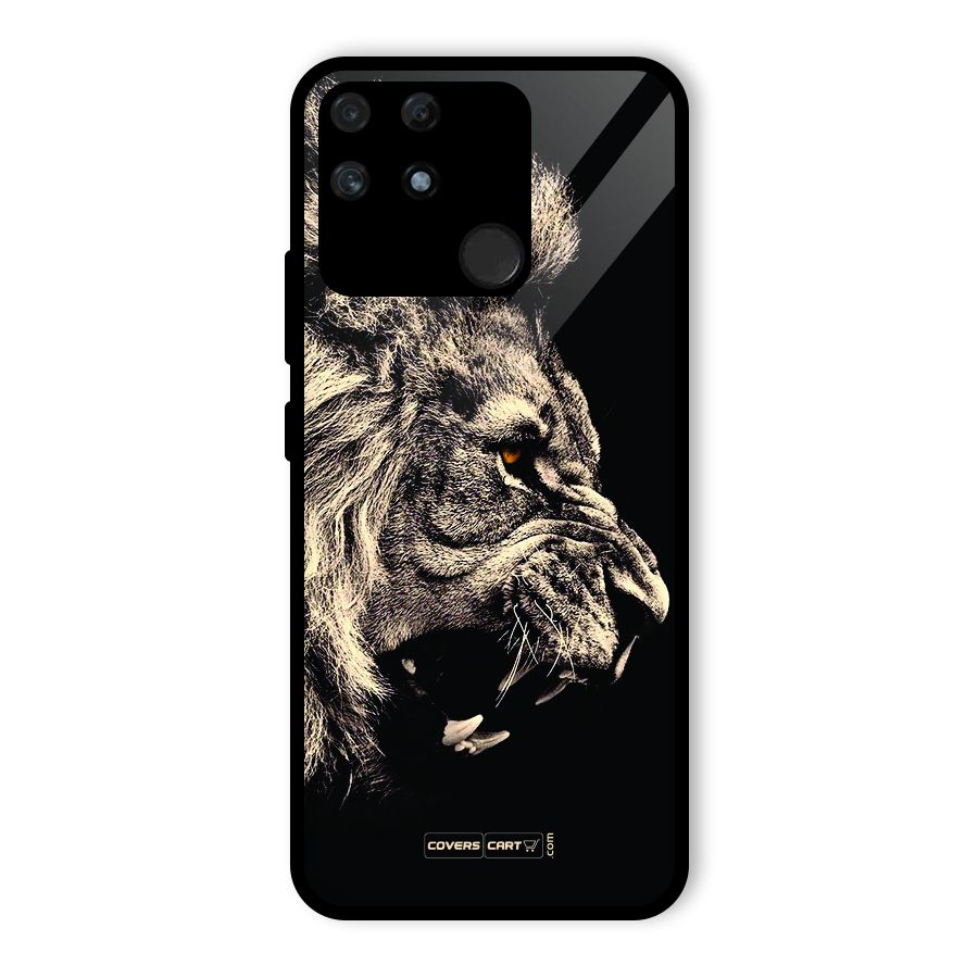 Roaring Lion Glass Back Case for Realme Narzo 50A