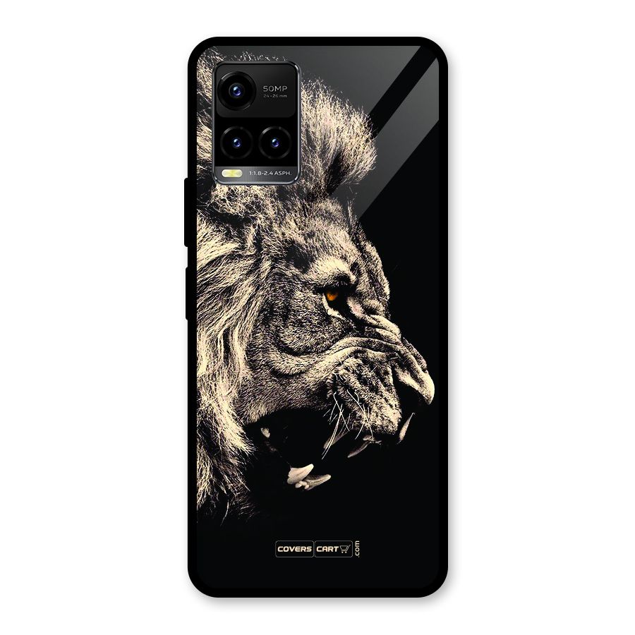 Roaring Lion Glass Back Case for Vivo Y21A