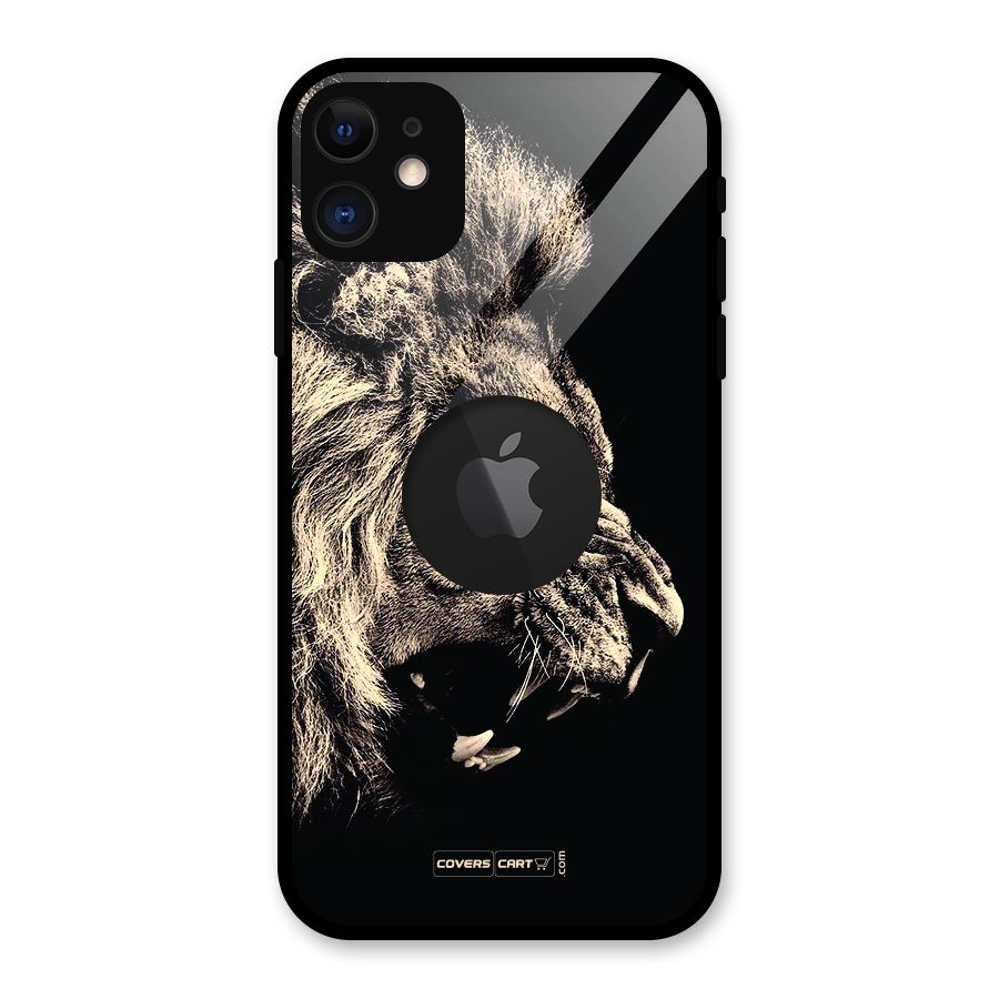 Roaring Lion Glass Back Case for iPhone 11 Logo Cut