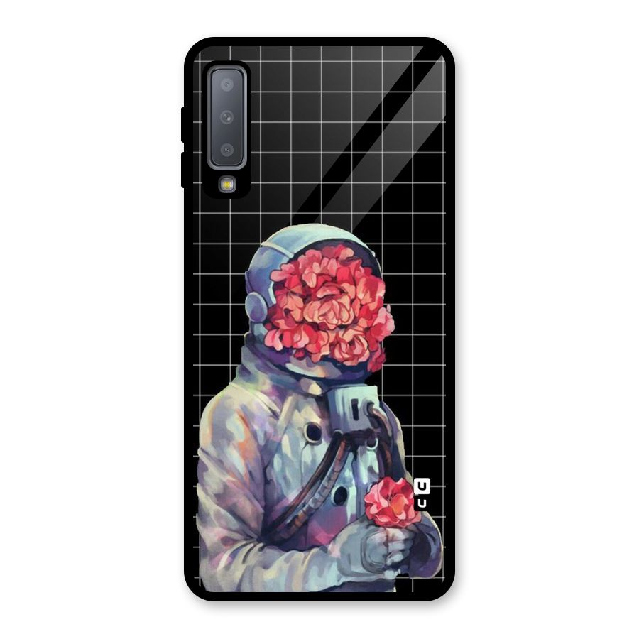 Robot Rose Glass Back Case for Galaxy A7 (2018)