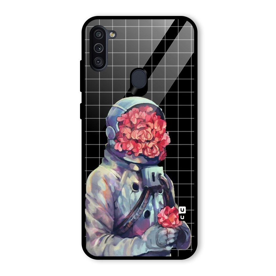 Robot Rose Glass Back Case for Galaxy M11