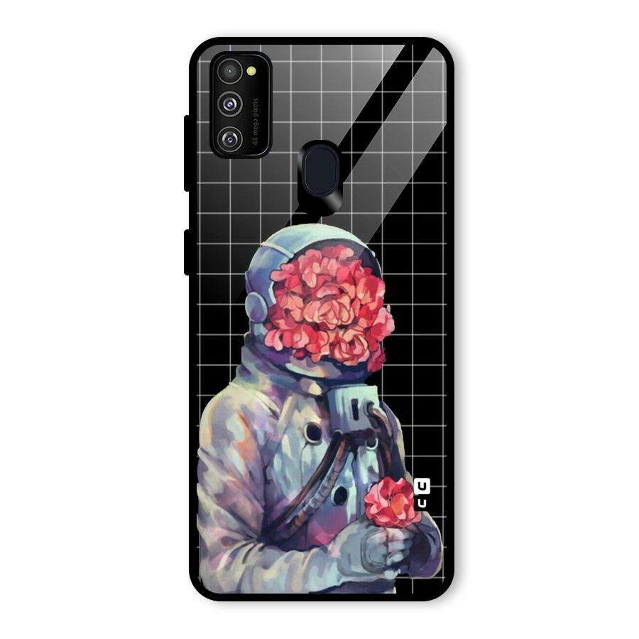 Robot Rose Glass Back Case for Galaxy M30s