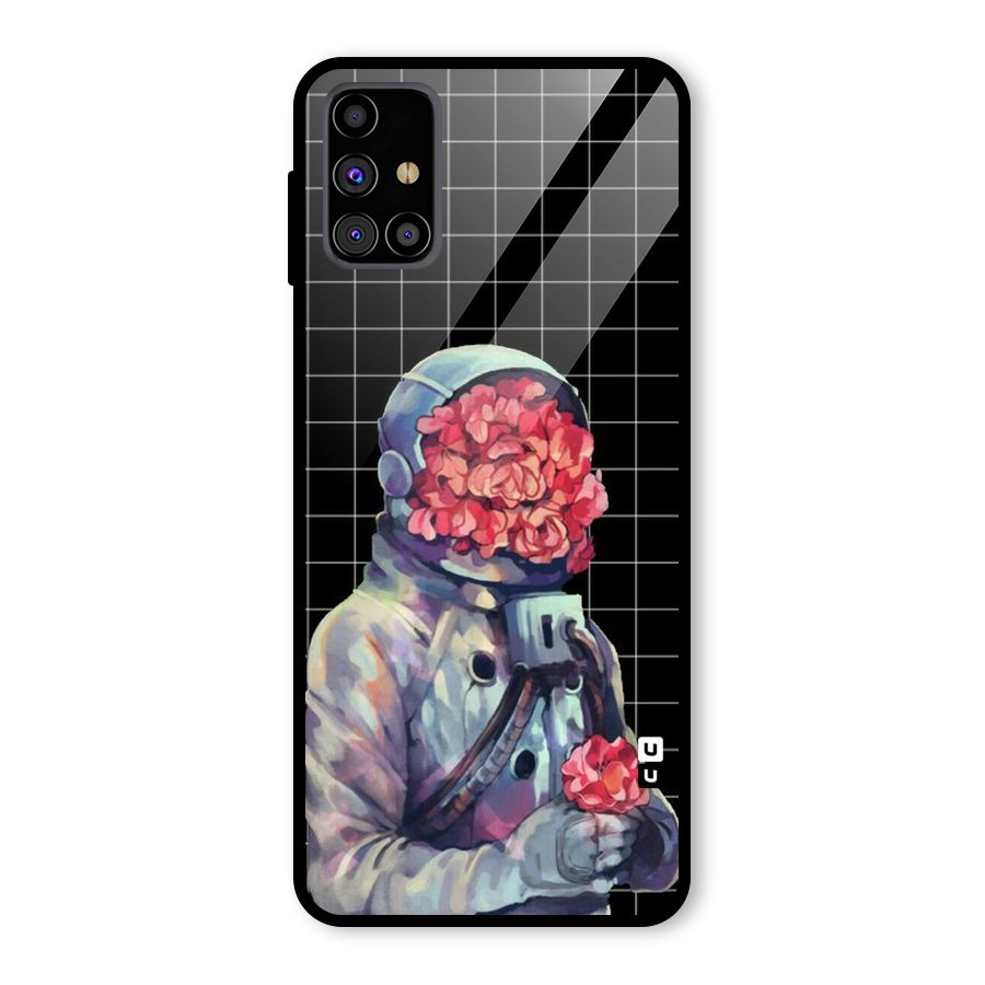 Robot Rose Glass Back Case for Galaxy M31s