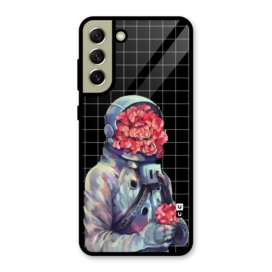 Robot Rose Glass Back Case for Galaxy S21 FE 5G