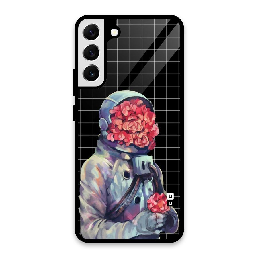 Robot Rose Glass Back Case for Galaxy S22 Plus 5G