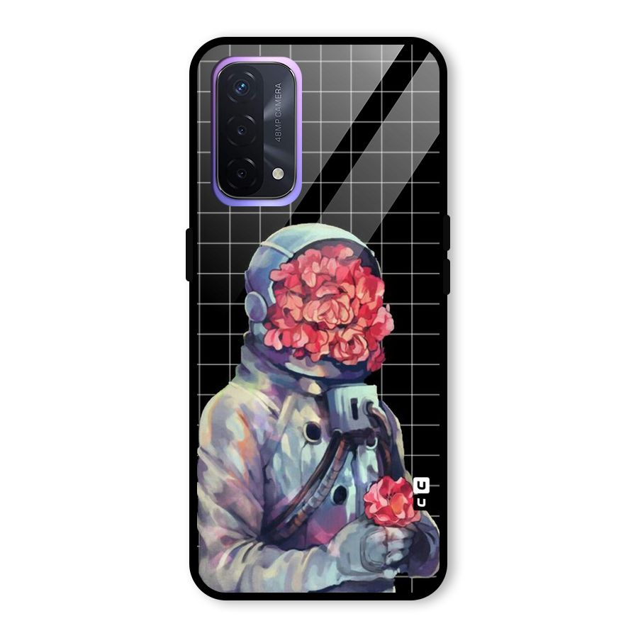 Robot Rose Glass Back Case for Oppo A74 5G