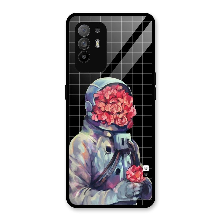 Robot Rose Glass Back Case for Oppo F19 Pro Plus 5G