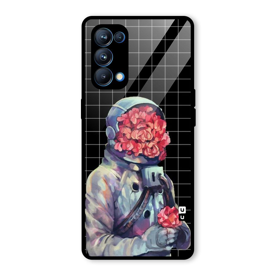 Robot Rose Glass Back Case for Oppo Reno5 Pro 5G