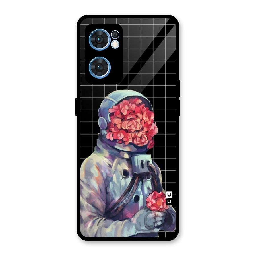 Robot Rose Glass Back Case for Oppo Reno7 5G