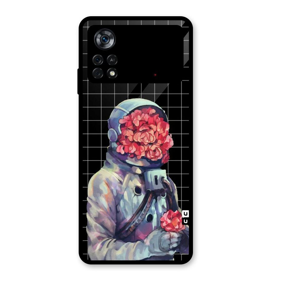 Robot Rose Glass Back Case for Poco X4 Pro 5G