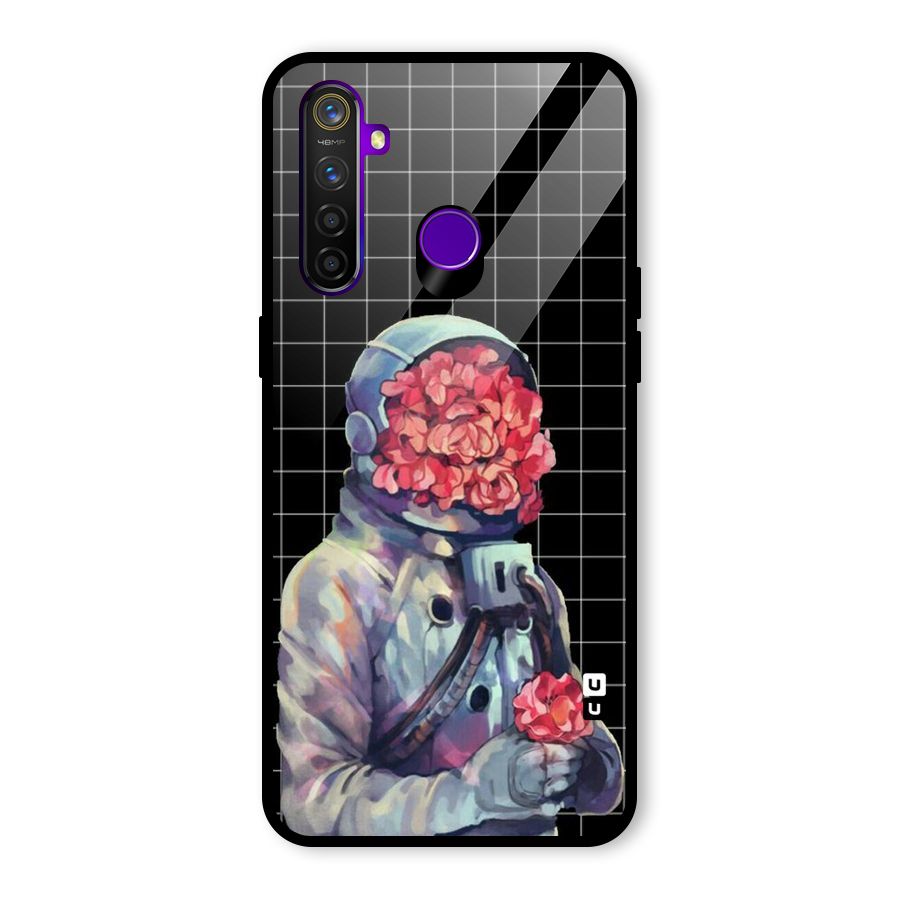 Robot Rose Glass Back Case for Realme 5 Pro