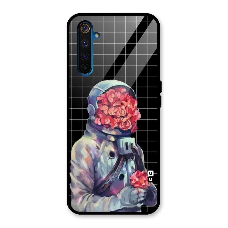 Robot Rose Glass Back Case for Realme 6 Pro