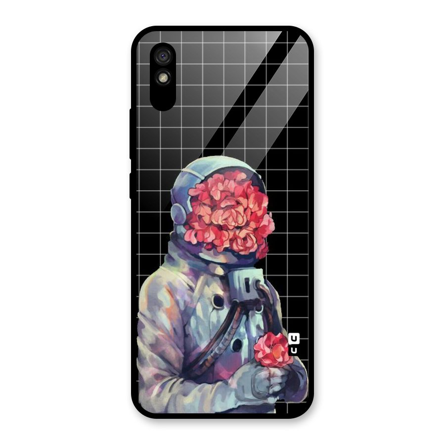 Robot Rose Glass Back Case for Redmi 9A