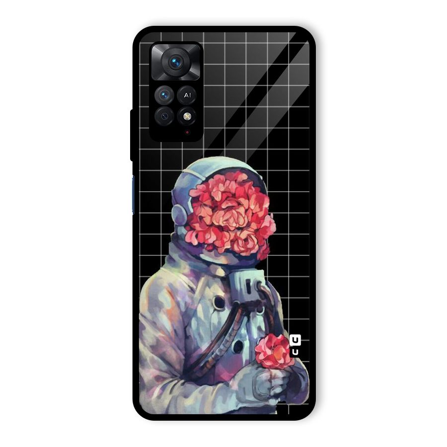 Robot Rose Glass Back Case for Redmi Note 11 Pro