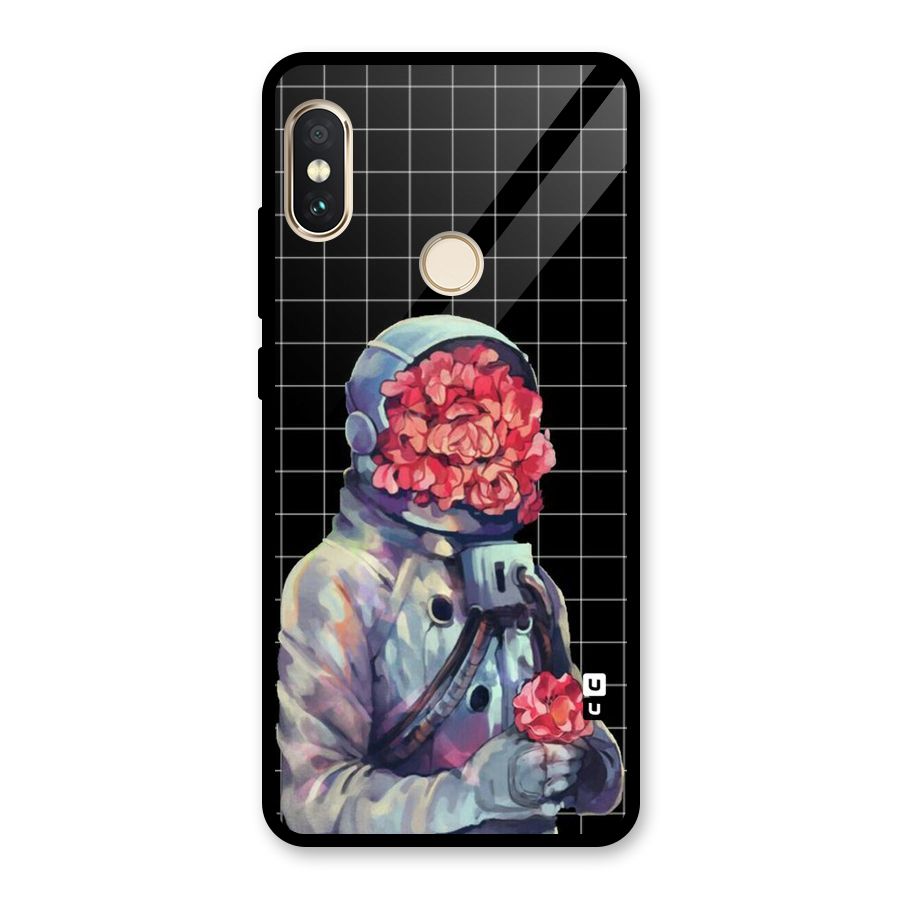 Robot Rose Glass Back Case for Redmi Note 5 Pro