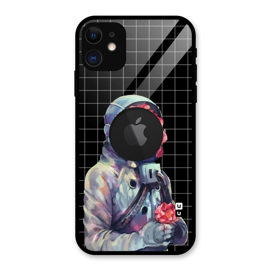 Robot Rose Glass Back Case for iPhone 11 Logo Cut