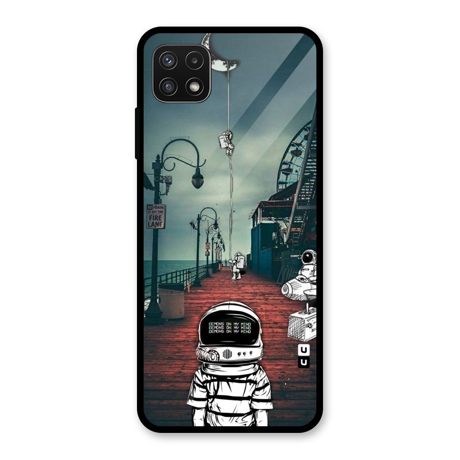 Robotic Design Glass Back Case for Galaxy A22 5G