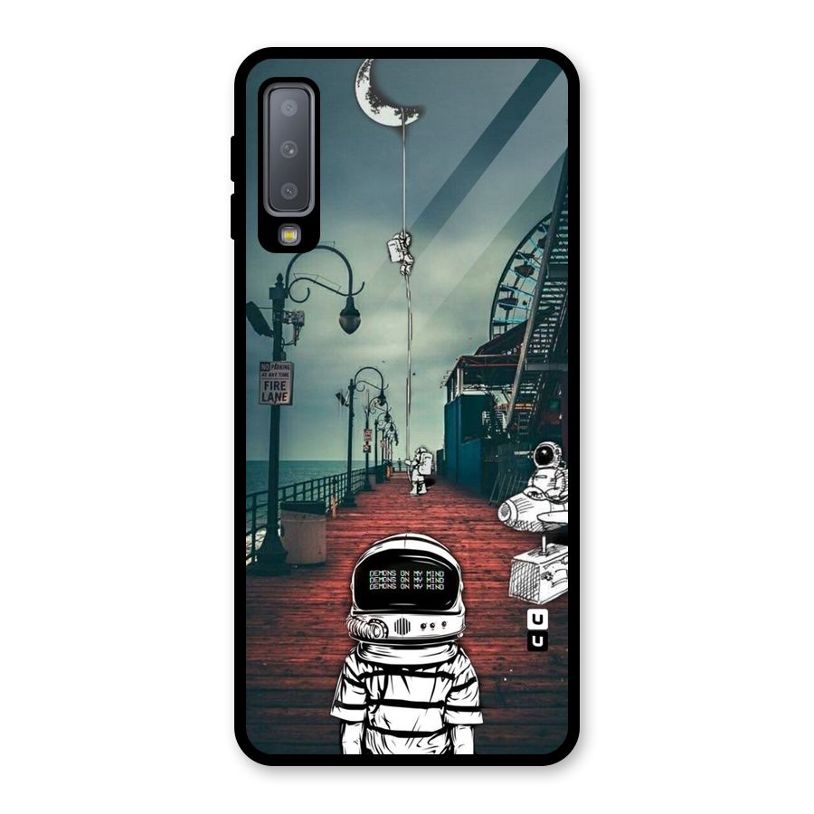 Robotic Design Glass Back Case for Galaxy A7 (2018)