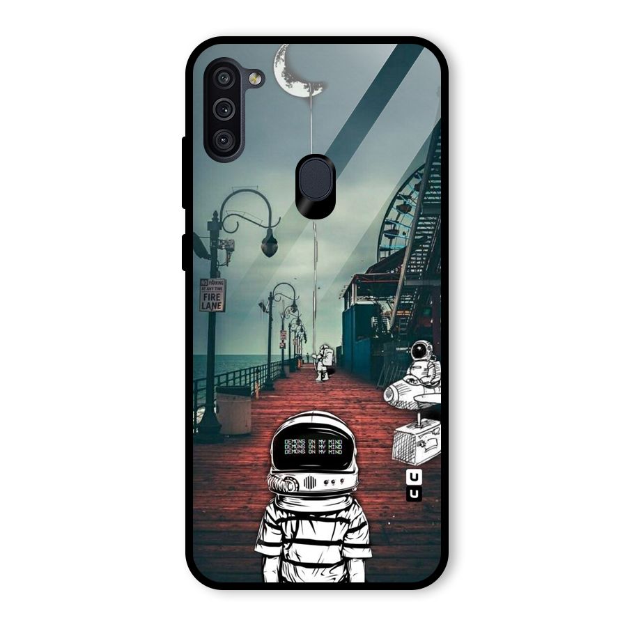 Robotic Design Glass Back Case for Galaxy M11