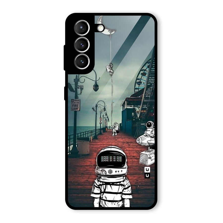 Robotic Design Glass Back Case for Galaxy S21 5G