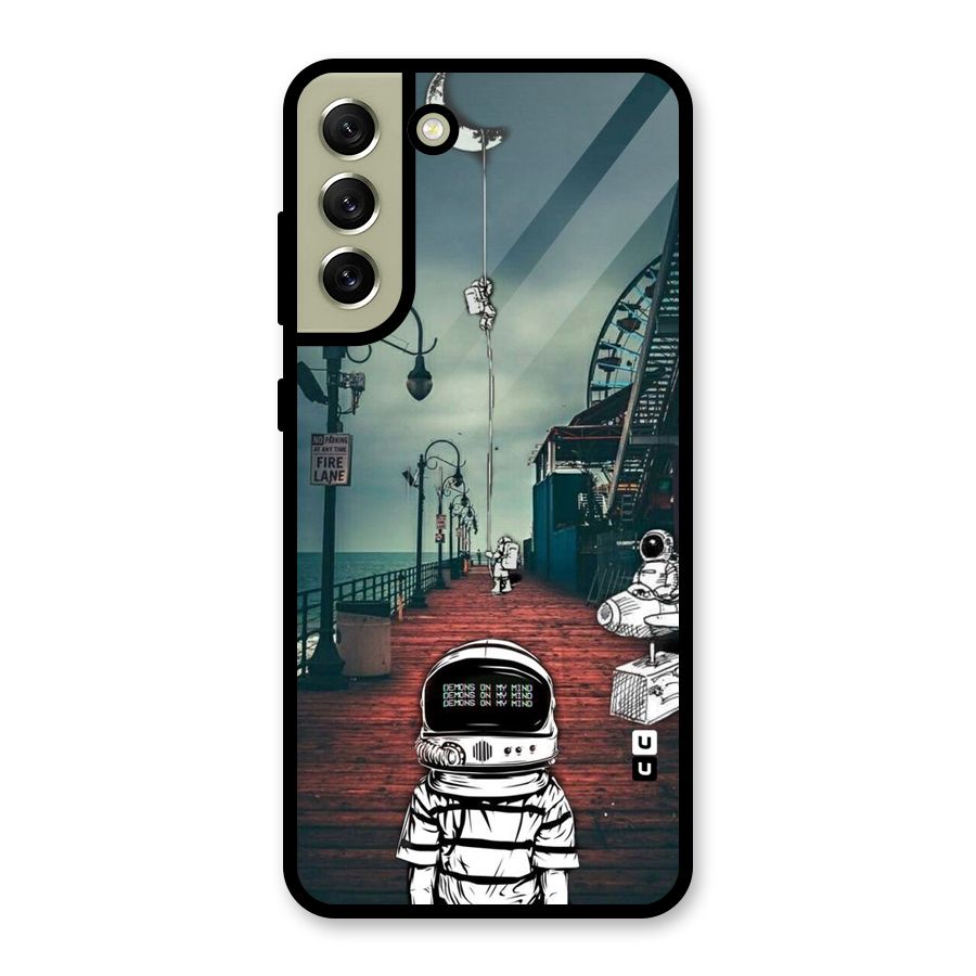Robotic Design Glass Back Case for Galaxy S21 FE 5G