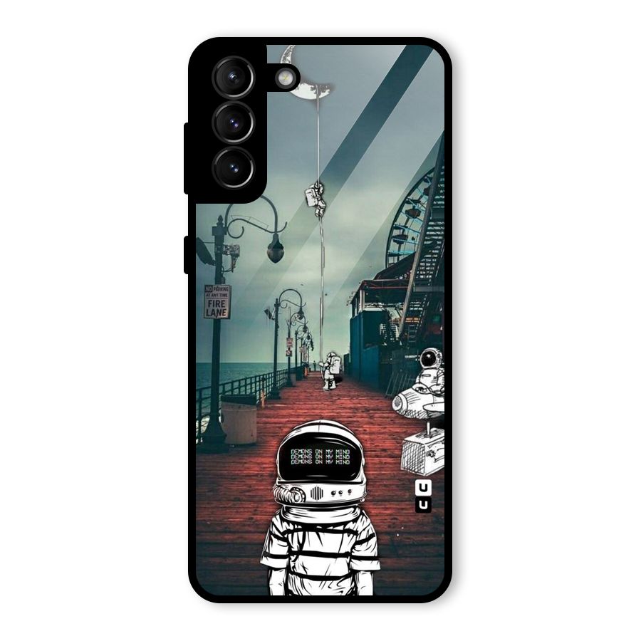 Robotic Design Glass Back Case for Galaxy S21 Plus