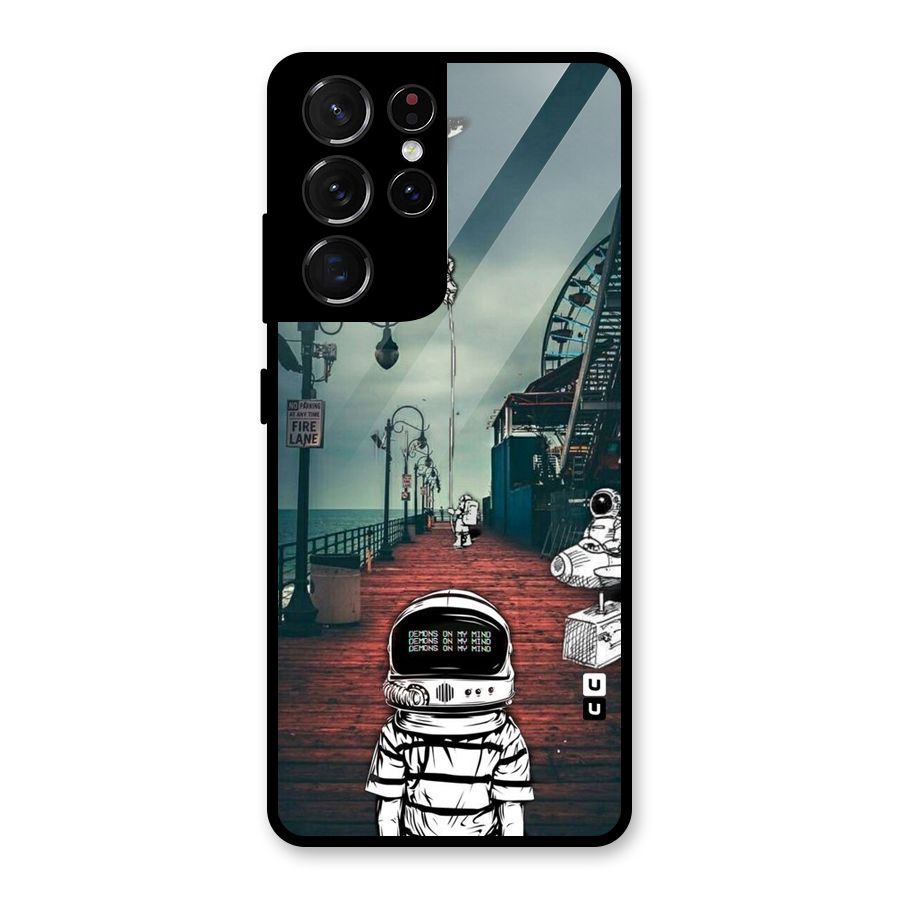 Robotic Design Glass Back Case for Galaxy S21 Ultra 5G