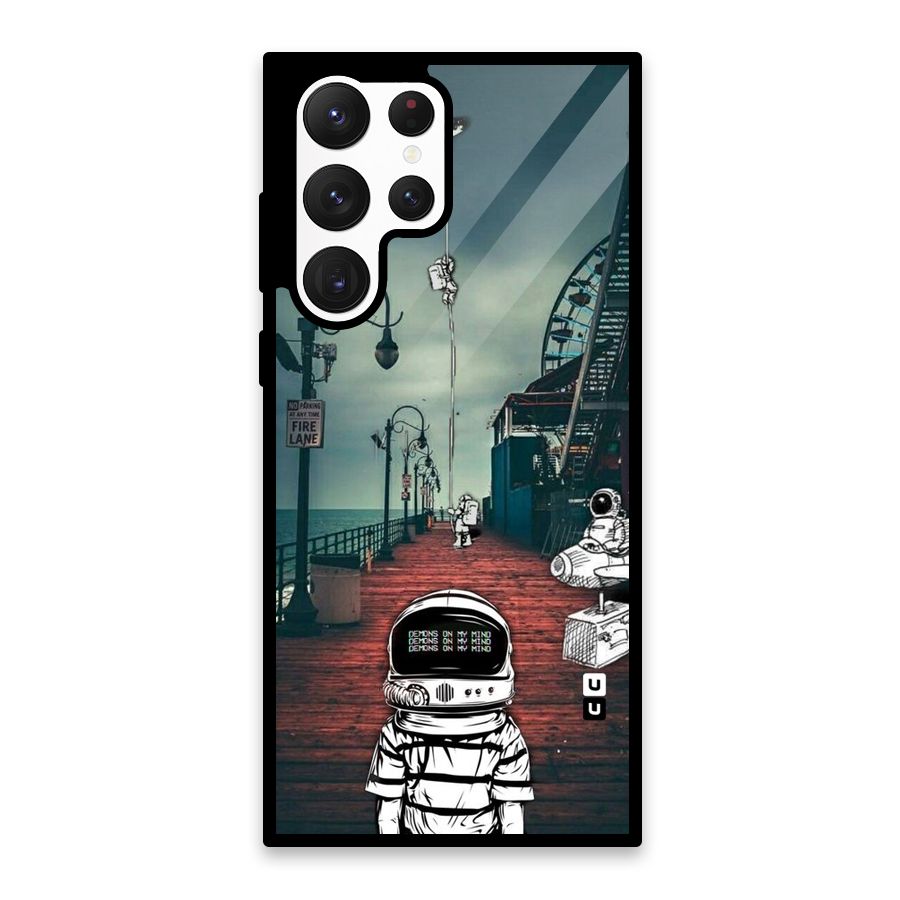 Robotic Design Glass Back Case for Galaxy S22 Ultra 5G