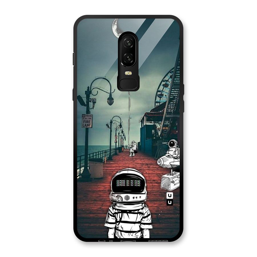 Robotic Design Glass Back Case for OnePlus 6