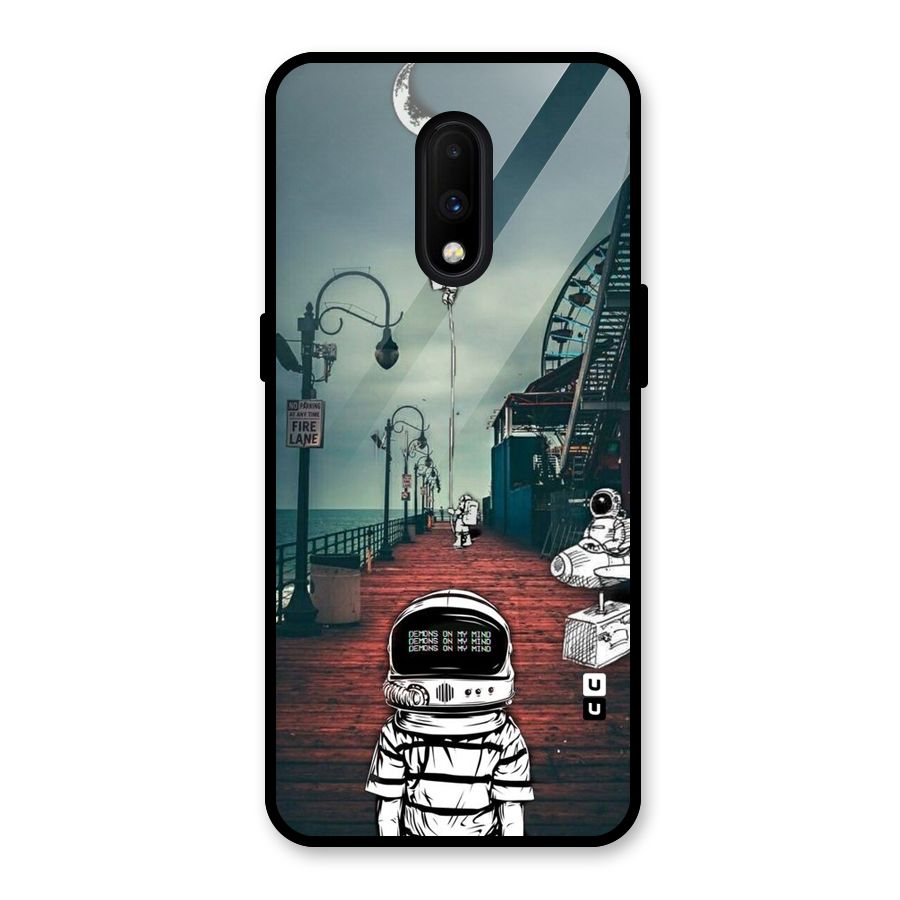 Robotic Design Glass Back Case for OnePlus 7