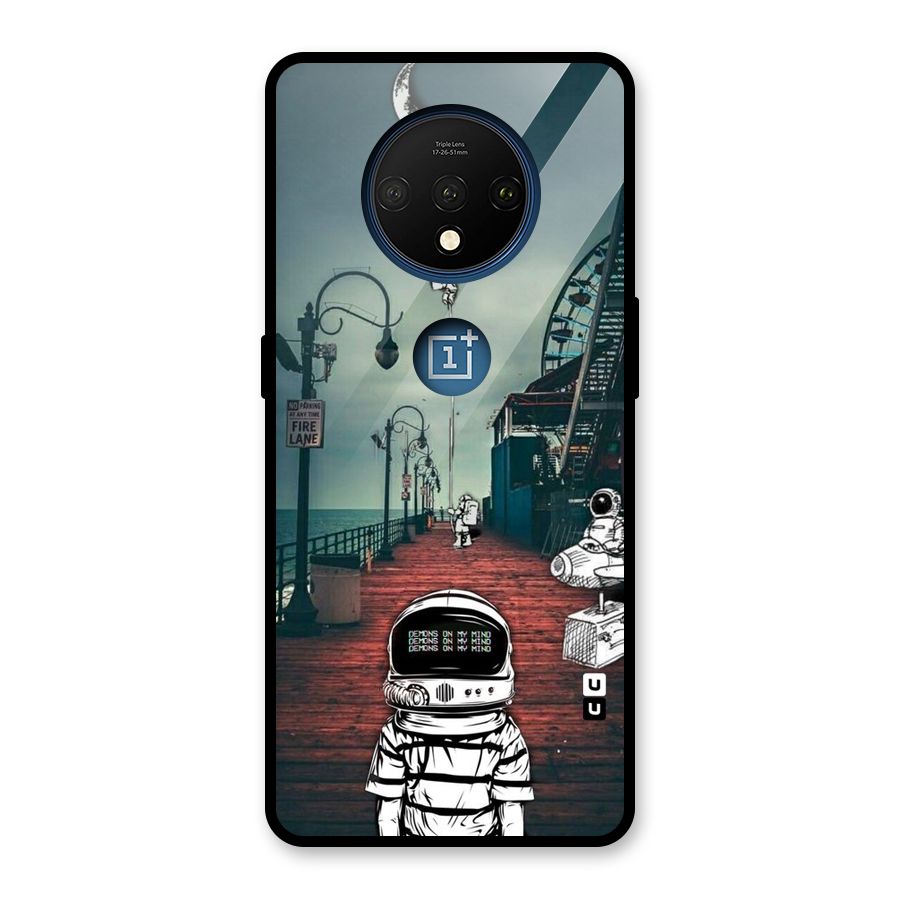 Robotic Design Glass Back Case for OnePlus 7T
