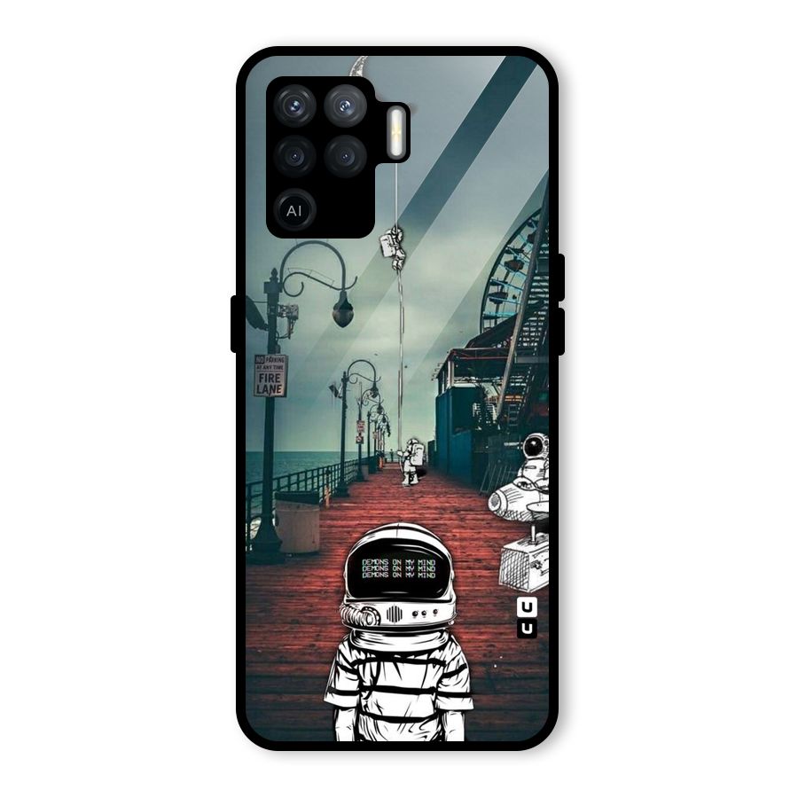Robotic Design Glass Back Case for Oppo F19 Pro