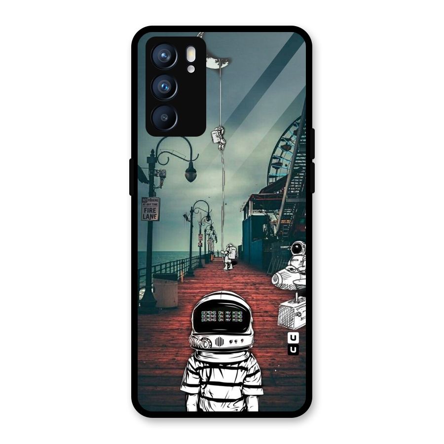Robotic Design Glass Back Case for Oppo Reno6 5G