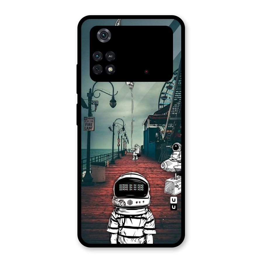 Robotic Design Glass Back Case for Poco M4 Pro 4G