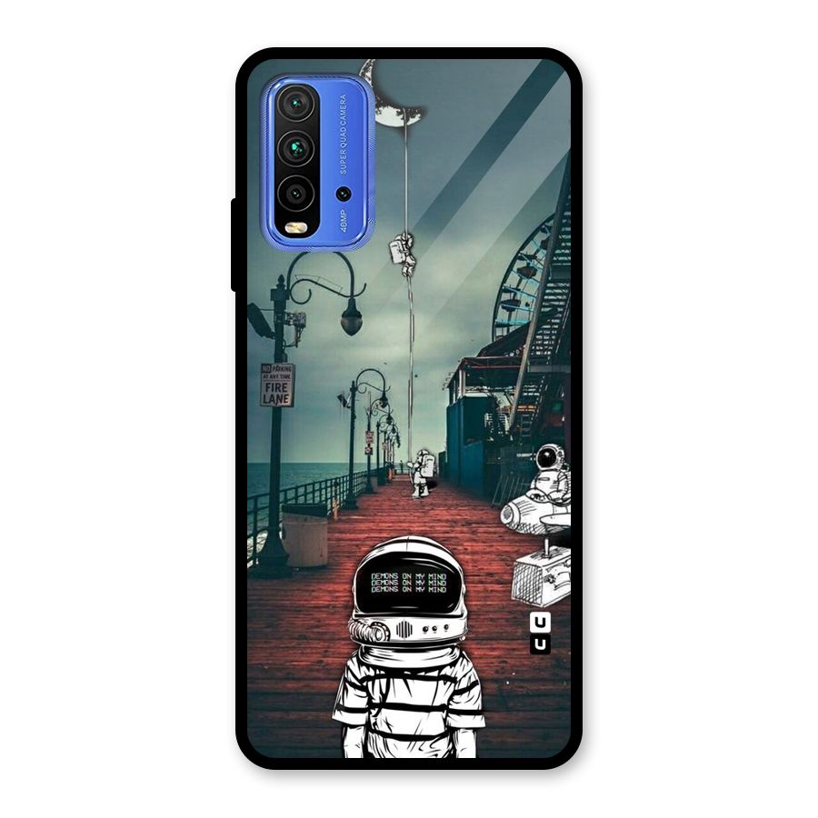 Robotic Design Glass Back Case for Redmi 9 Power